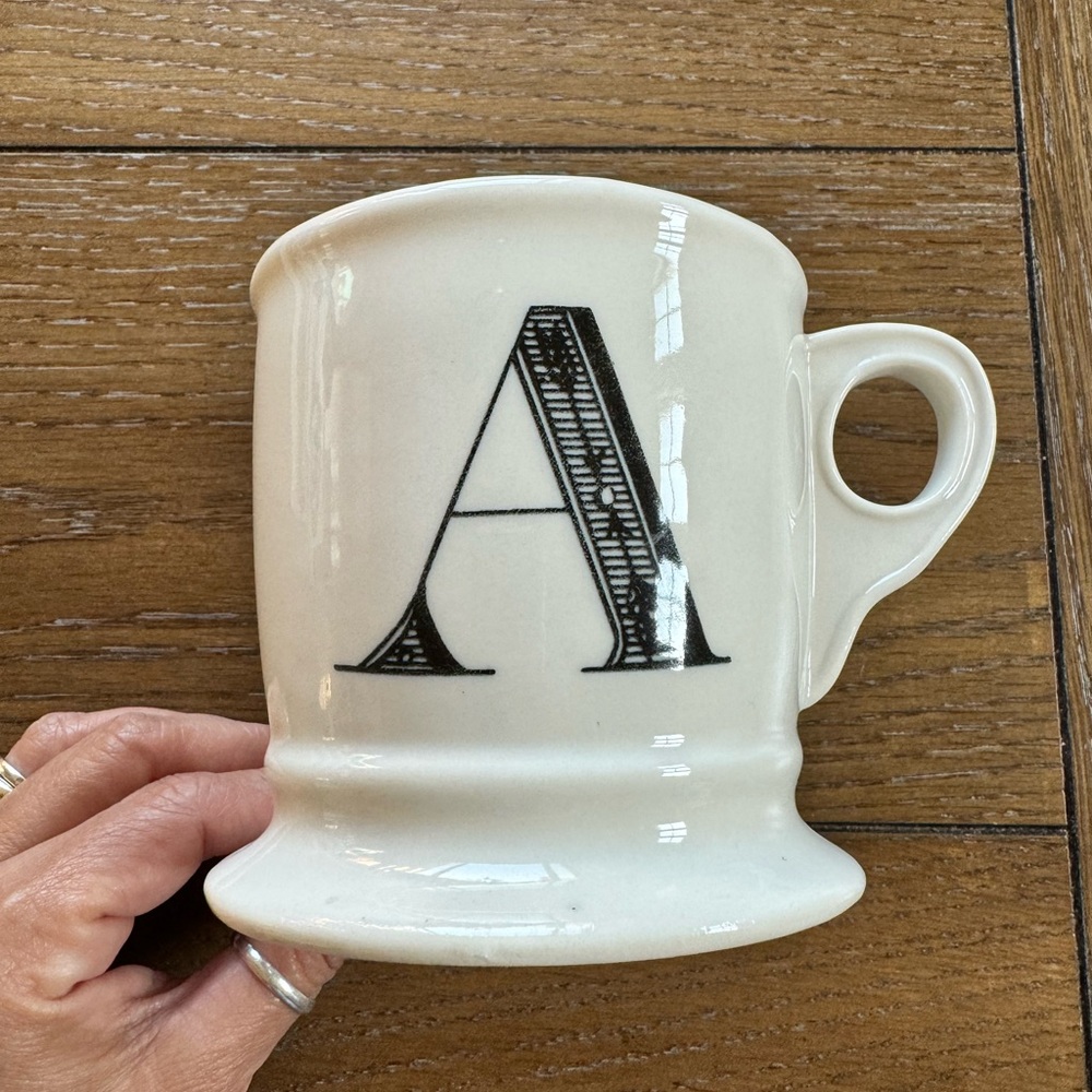 Anthropologie “A” Monogram Mug- Shaving Style Mug